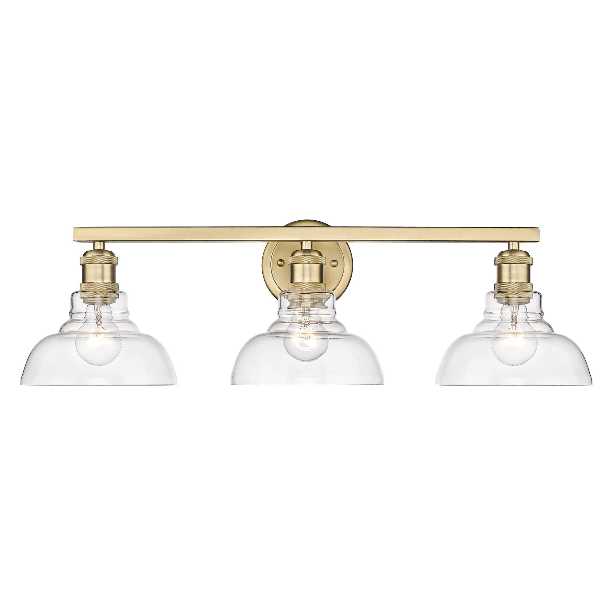 Carver BCB 3 Light Bath Vanity in Brushed Champagne Bronze with Clear Glass Shade - - Golden Lighting