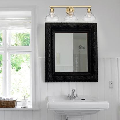 Carver BCB 3 Light Bath Vanity in Brushed Champagne Bronze with Clear Glass Shade - Default Title - Golden Lighting