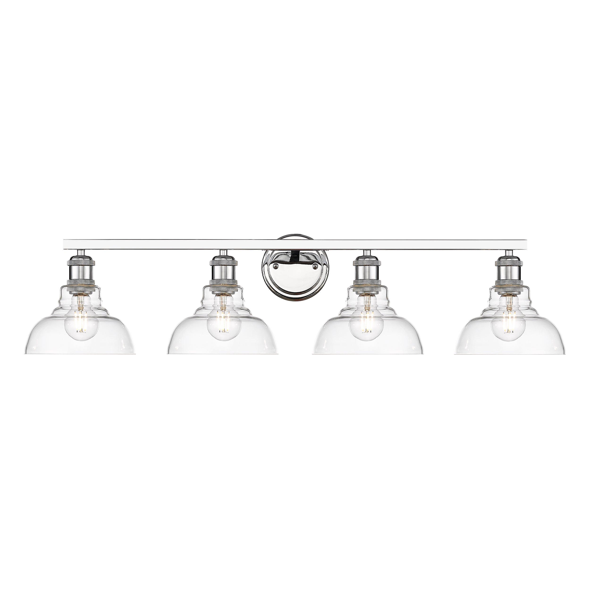 Carver 4-Light Vanity Light in Chrome with Clear Glass - Chrome / Clear Glass / Clear - Golden Lighting