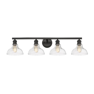 Yep by Golden Lighting Carver 4-light Vanity in Matte Black and Clear Glass - Default Title - Golden Lighting