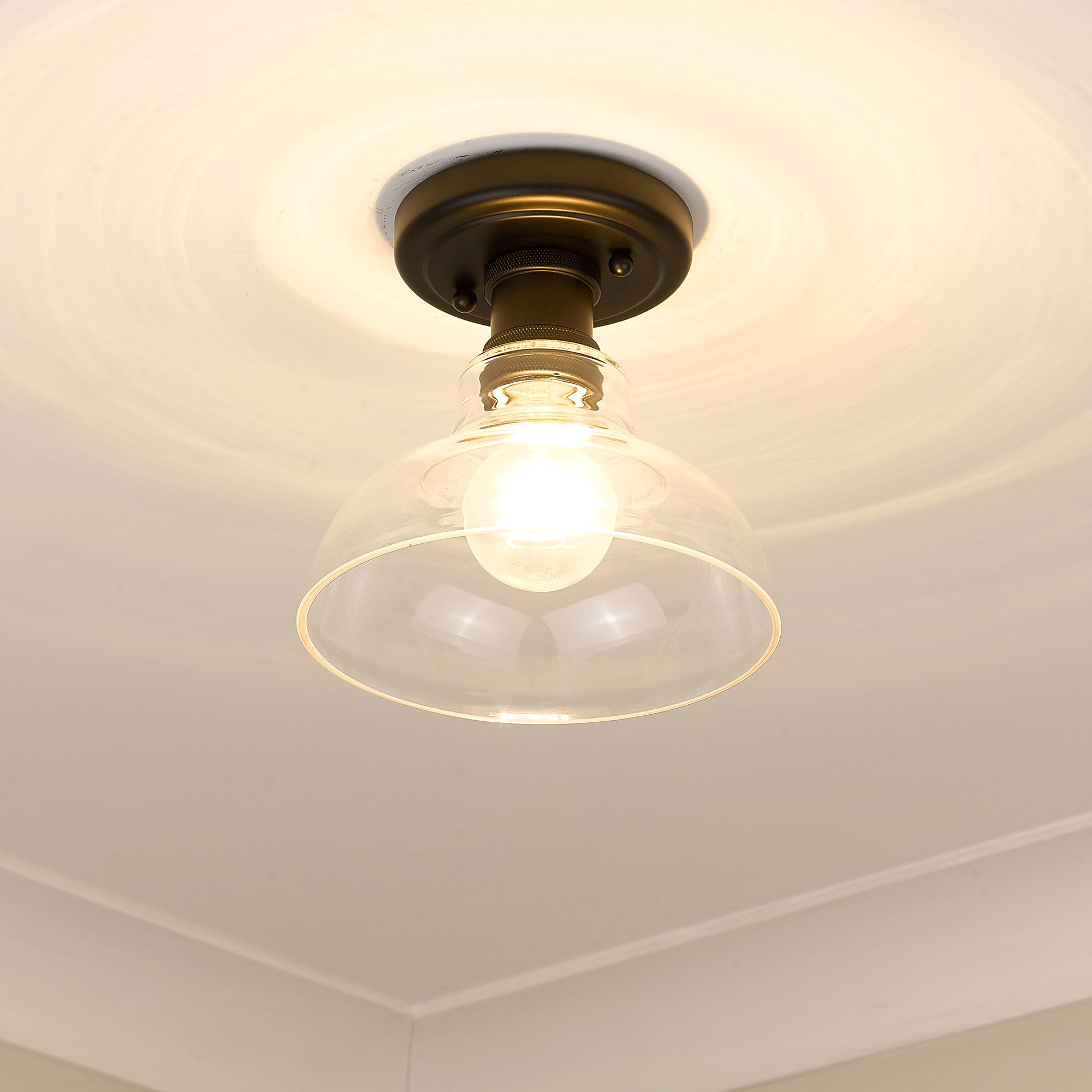 Carver Flush Mount in Matte Black - Default Title - Golden Lighting
