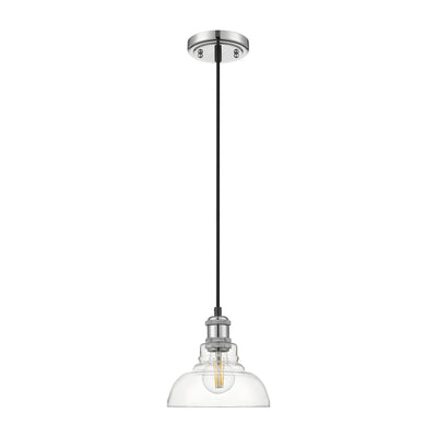 Yep by Golden Lighting Carver 1-light Pendant in Chrome - - Golden Lighting