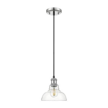 Yep by Golden Lighting Carver 1-light Pendant in Chrome - - Golden Lighting