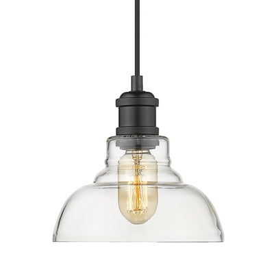 Yep by Golden Lighting Carver 1-light Pendant in Matte Black and Clear Glass - Default Title - Golden Lighting