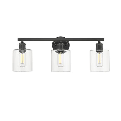 Golden Lighting Fisher 3-light Vanity in Matte Black - - Golden Lighting