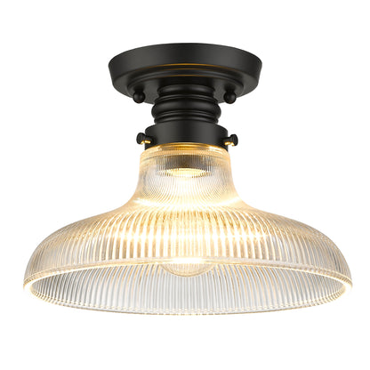 Wry Lighting Clary 1-light Flush Mount in Matte Black - - Golden Lighting