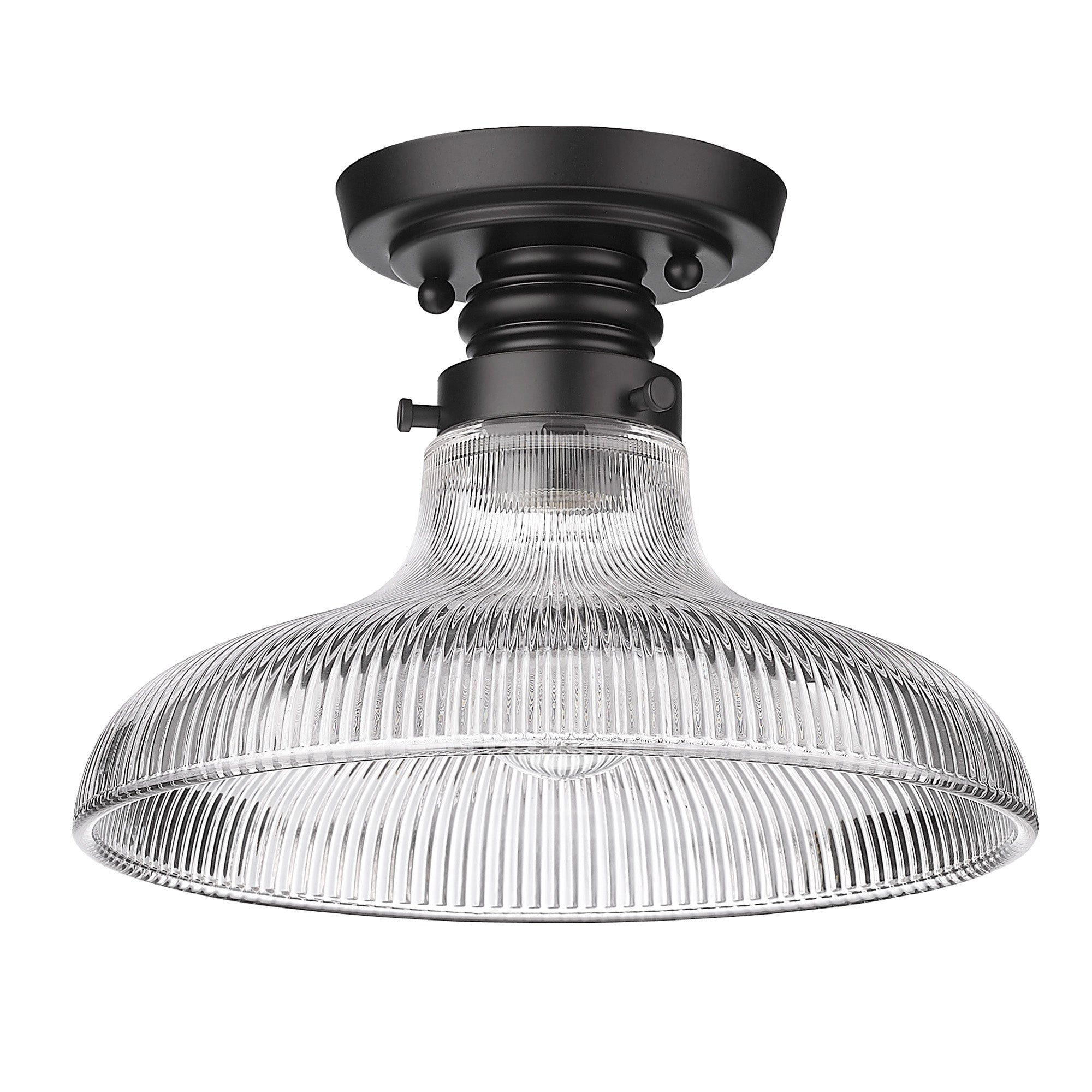 Clary 1-light Flush Mount in Matte Black - - Golden Lighting