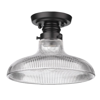 Clary 1-light Flush Mount in Matte Black - - Golden Lighting