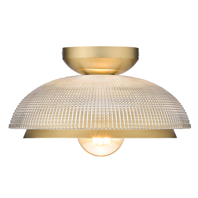 Golden Lighting Crawford 1-light Flush Mount in Brushed Champagne Brass - - Golden Lighting
