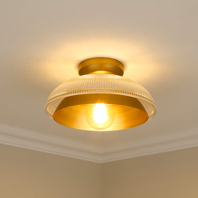 Golden Lighting Crawford 1-light Flush Mount in Brushed Champagne Brass - - Golden Lighting