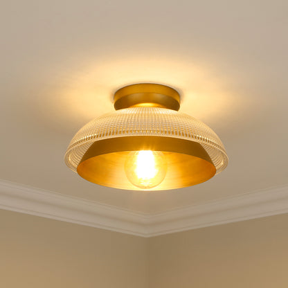 Golden Lighting Crawford 1-light Flush Mount in Brushed Champagne Brass - - Golden Lighting