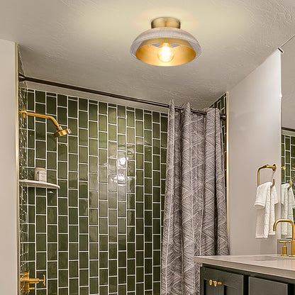 Golden Lighting Crawford 1-light Flush Mount in Brushed Champagne Brass - - Golden Lighting