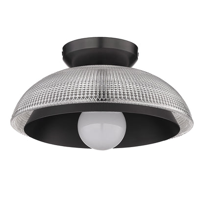 Golden Lighting Crawford 1-light Flush Mount in Matte Black - - Golden Lighting