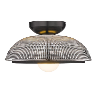 Golden Lighting Crawford 1-light Flush Mount in Matte Black - - Golden Lighting