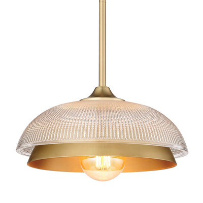 Golden Lighting Crawford 1-light Pendant in Brushed Champagne Brass - - Golden Lighting