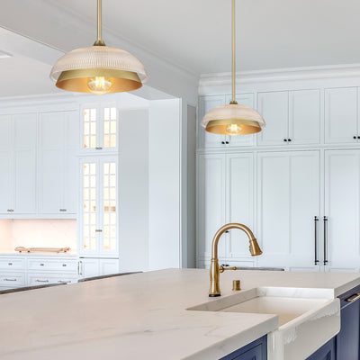 Golden Lighting Crawford 1-light Pendant in Brushed Champagne Brass - - Golden Lighting