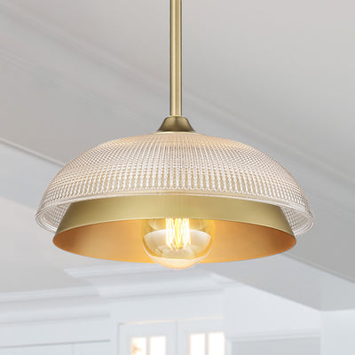 Golden Lighting Crawford 1-light Pendant in Brushed Champagne Brass - - Golden Lighting