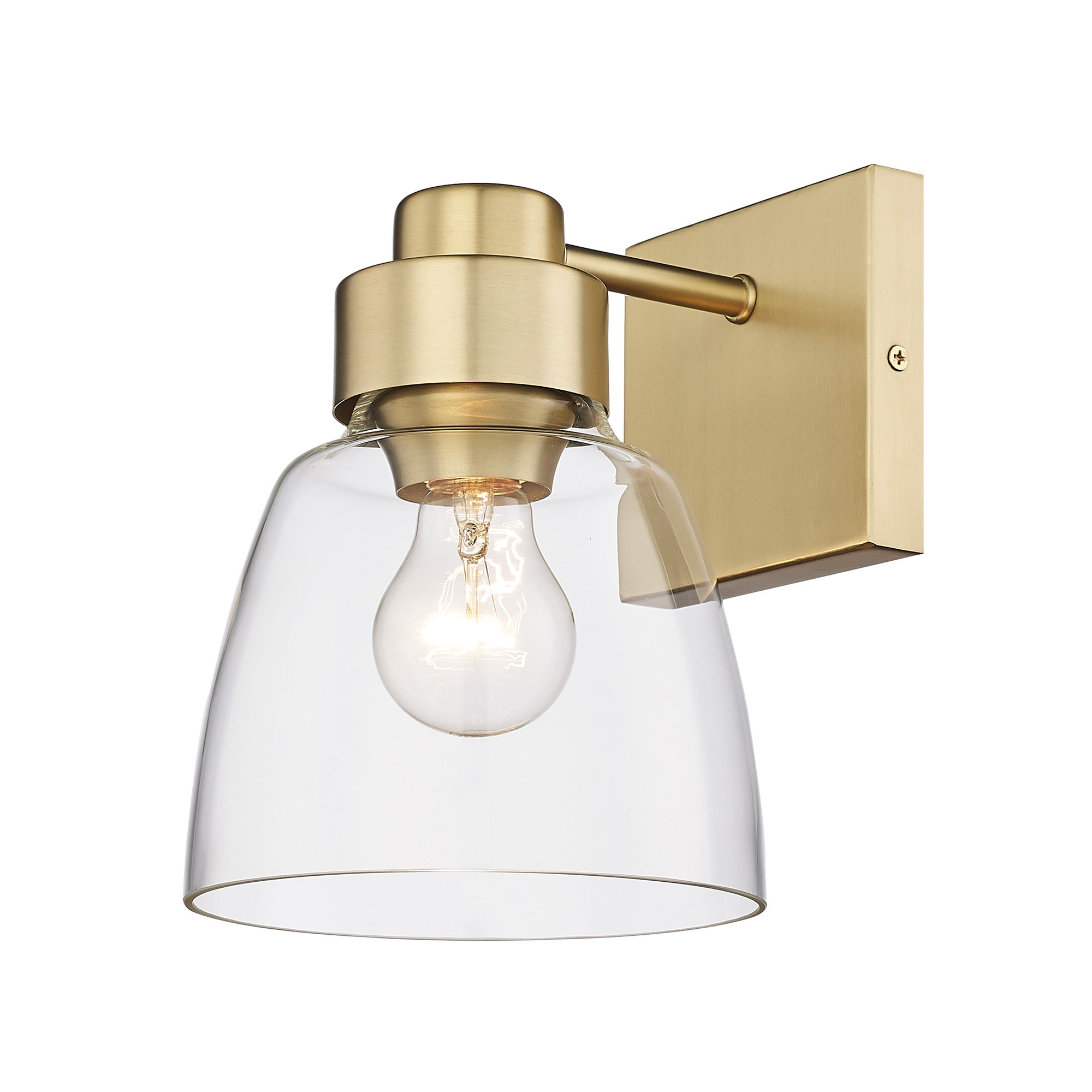 Remy BCB 1 Light Wall Sconce in Brushed Champagne Bronze with Clear Glass Shade - - Golden Lighting