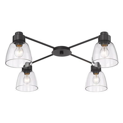 Golden Lighting Remy 4-light Flush Mount in Matte Black - - Golden Lighting