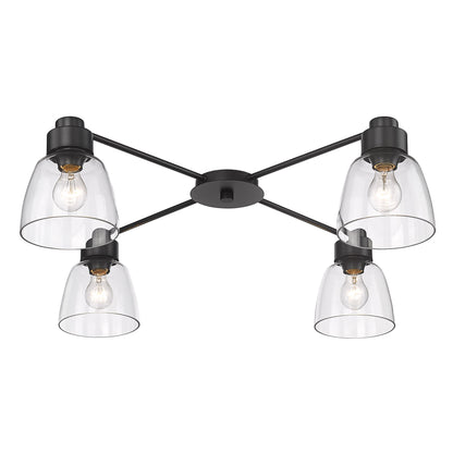 Golden Lighting Remy 4-light Flush Mount in Matte Black - - Golden Lighting