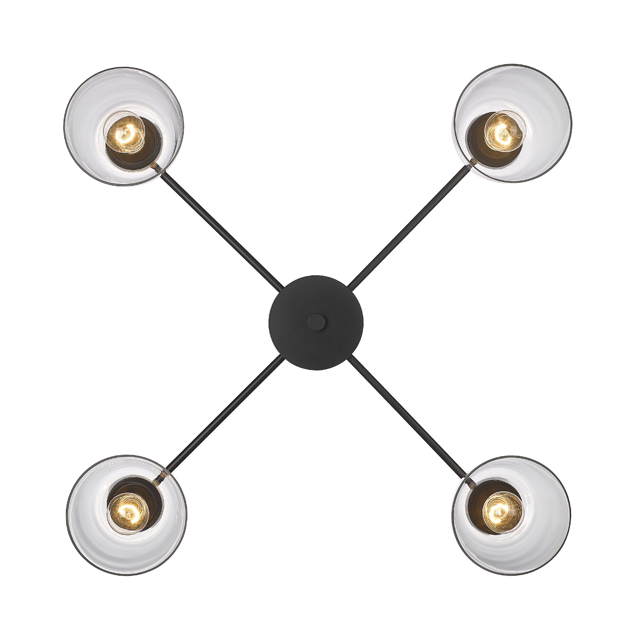 Golden Lighting Remy 4-light Flush Mount in Matte Black - - Golden Lighting