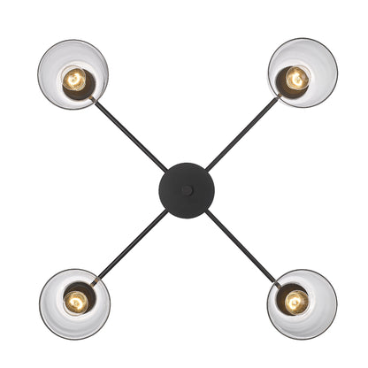 Golden Lighting Remy 4-light Flush Mount in Matte Black - - Golden Lighting