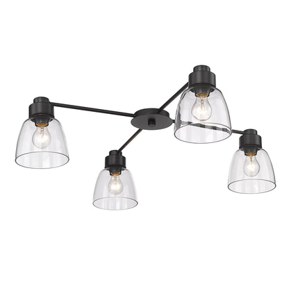Golden Lighting Remy 4-light Flush Mount in Matte Black