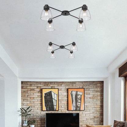 Golden Lighting Remy 4-light Flush Mount in Matte Black