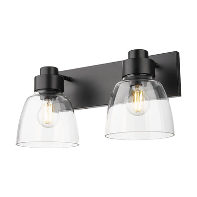 Golden Lighting Remy 2-light Vanity in Matte Black - - Golden Lighting