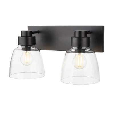 Golden Lighting Remy 2-light Vanity in Matte Black - - Golden Lighting