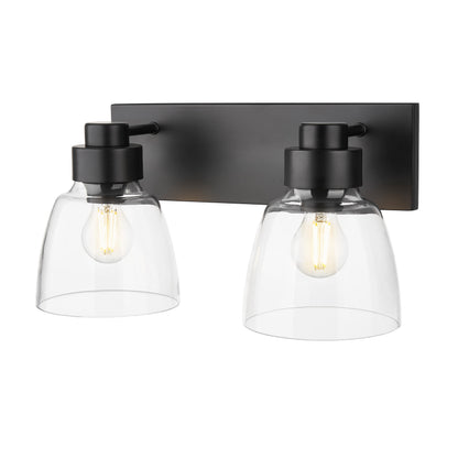 Golden Lighting Remy 2-light Vanity in Matte Black - - Golden Lighting