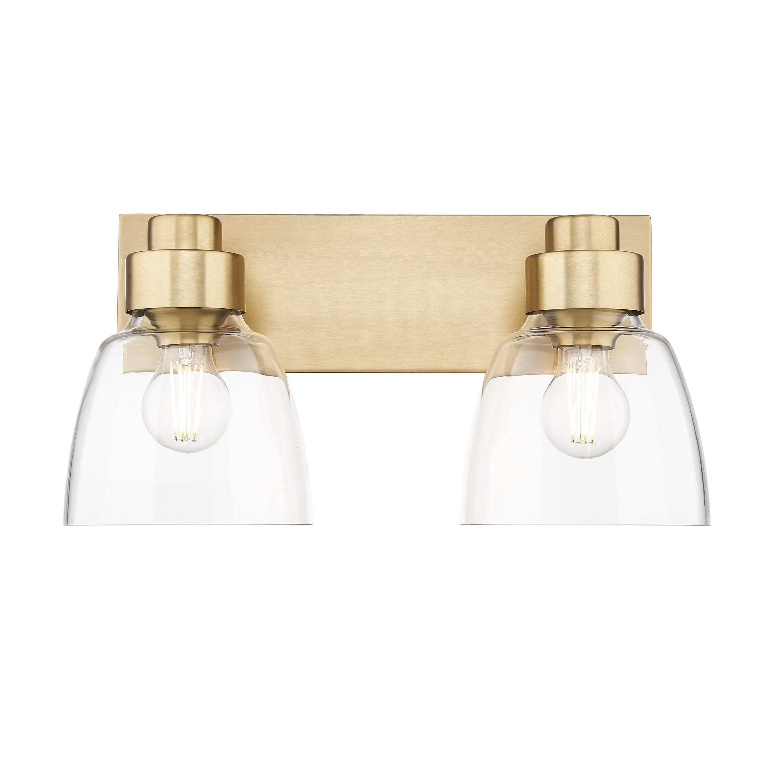 Remy 2 Light Bath Vanity in Brushed Champagne Bronze with Clear Glass Shade - - Golden Lighting