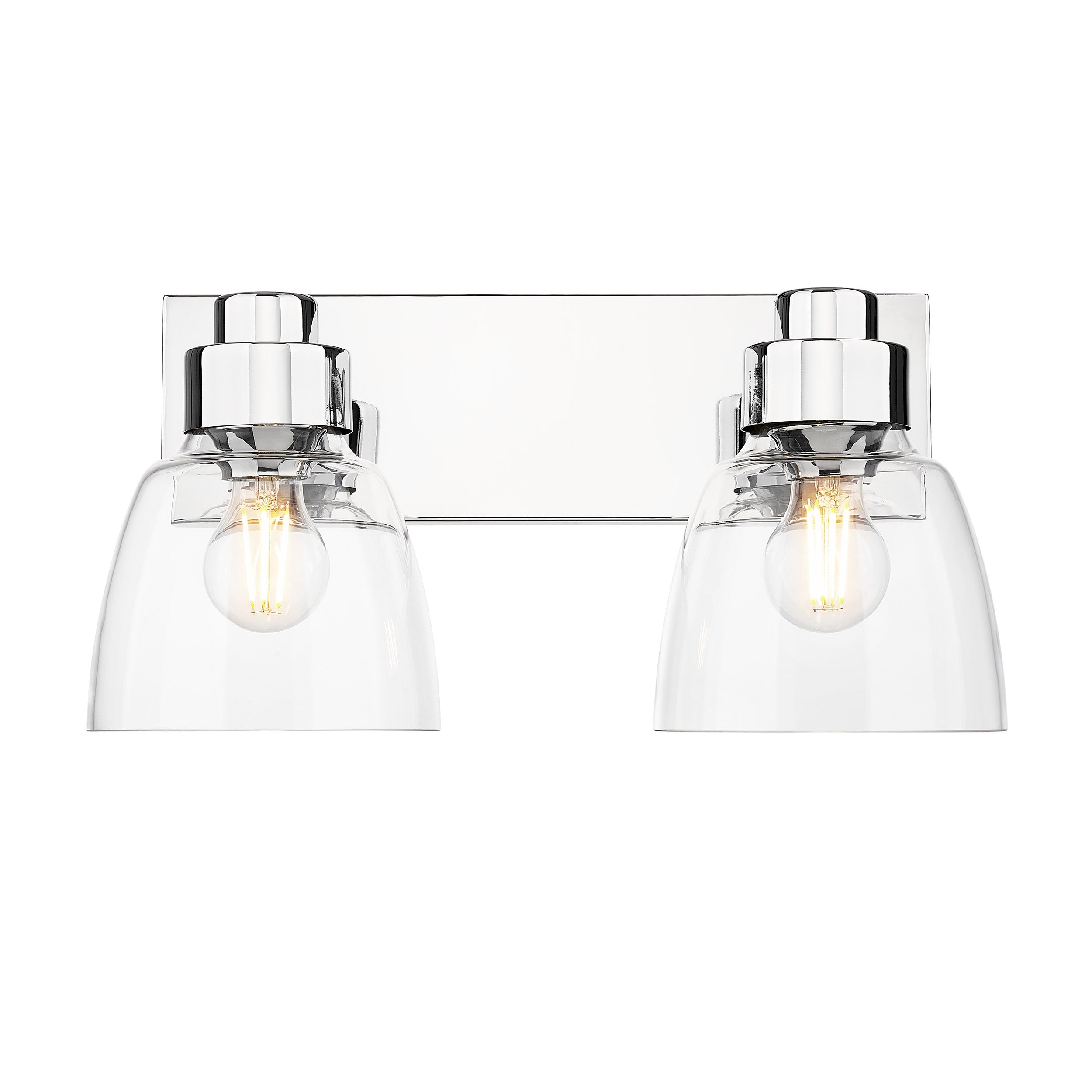 Remy 2 Light Bath Vanity in Chrome with Clear Glass Shade - - Golden Lighting