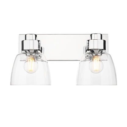 Remy 2 Light Bath Vanity in Chrome with Clear Glass Shade - - Golden Lighting