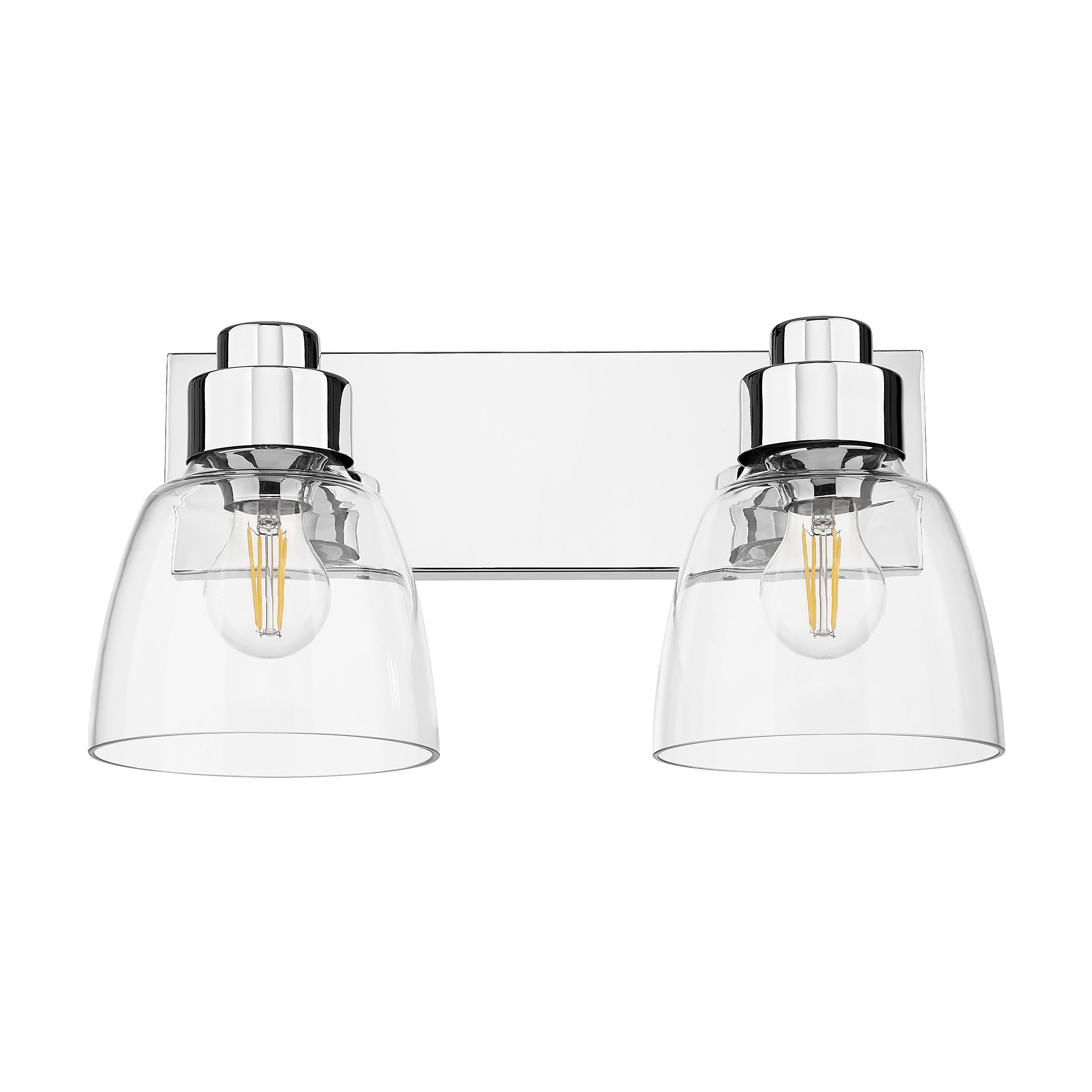 Remy 2 Light Bath Vanity in Chrome with Clear Glass Shade - Default Title - Golden Lighting