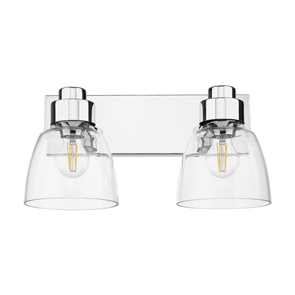 Remy 2 Light Bath Vanity in Chrome with Clear Glass Shade - Default Title - Golden Lighting