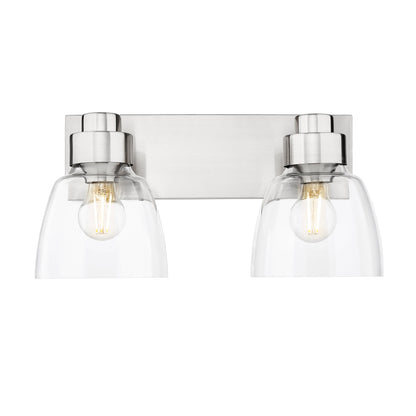 Remy 2 Light Bath Vanity in Pewter with Clear Glass Shade - - Golden Lighting