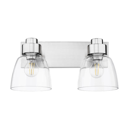 Remy 2 Light Bath Vanity in Pewter with Clear Glass Shade - Default Title - Golden Lighting