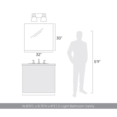 Golden Lighting Remy 2-light Vanity in Chrome - - Golden Lighting