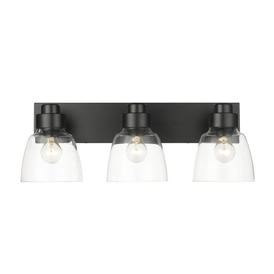 Golden Lighting Remy 3-light Vanity in Matte Black - - Golden Lighting