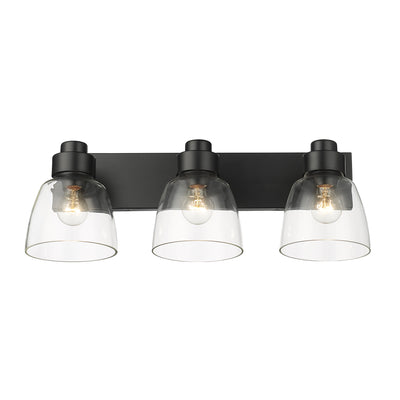 Golden Lighting Remy 3-light Vanity in Matte Black - - Golden Lighting