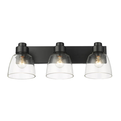 Golden Lighting Remy 3-light Vanity in Matte Black - - Golden Lighting