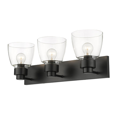 Golden Lighting Remy 3-light Vanity in Matte Black - - Golden Lighting