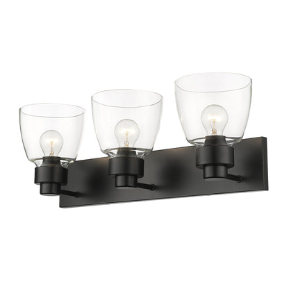 Golden Lighting Remy 3-light Vanity in Matte Black - - Golden Lighting