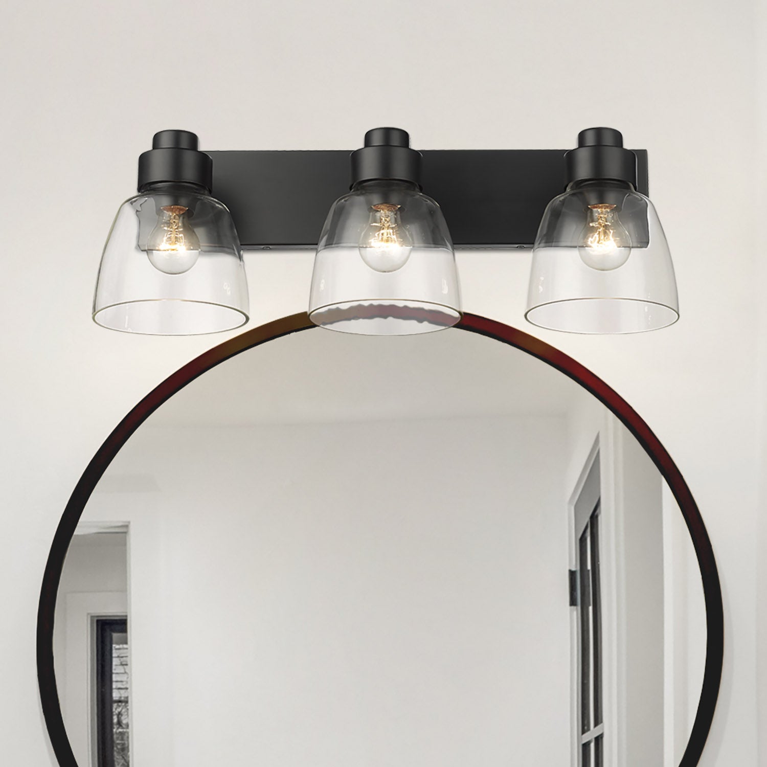 Golden Lighting Remy 3-light Vanity in Matte Black - - Golden Lighting