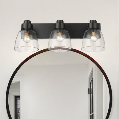Golden Lighting Remy 3-light Vanity in Matte Black - - Golden Lighting