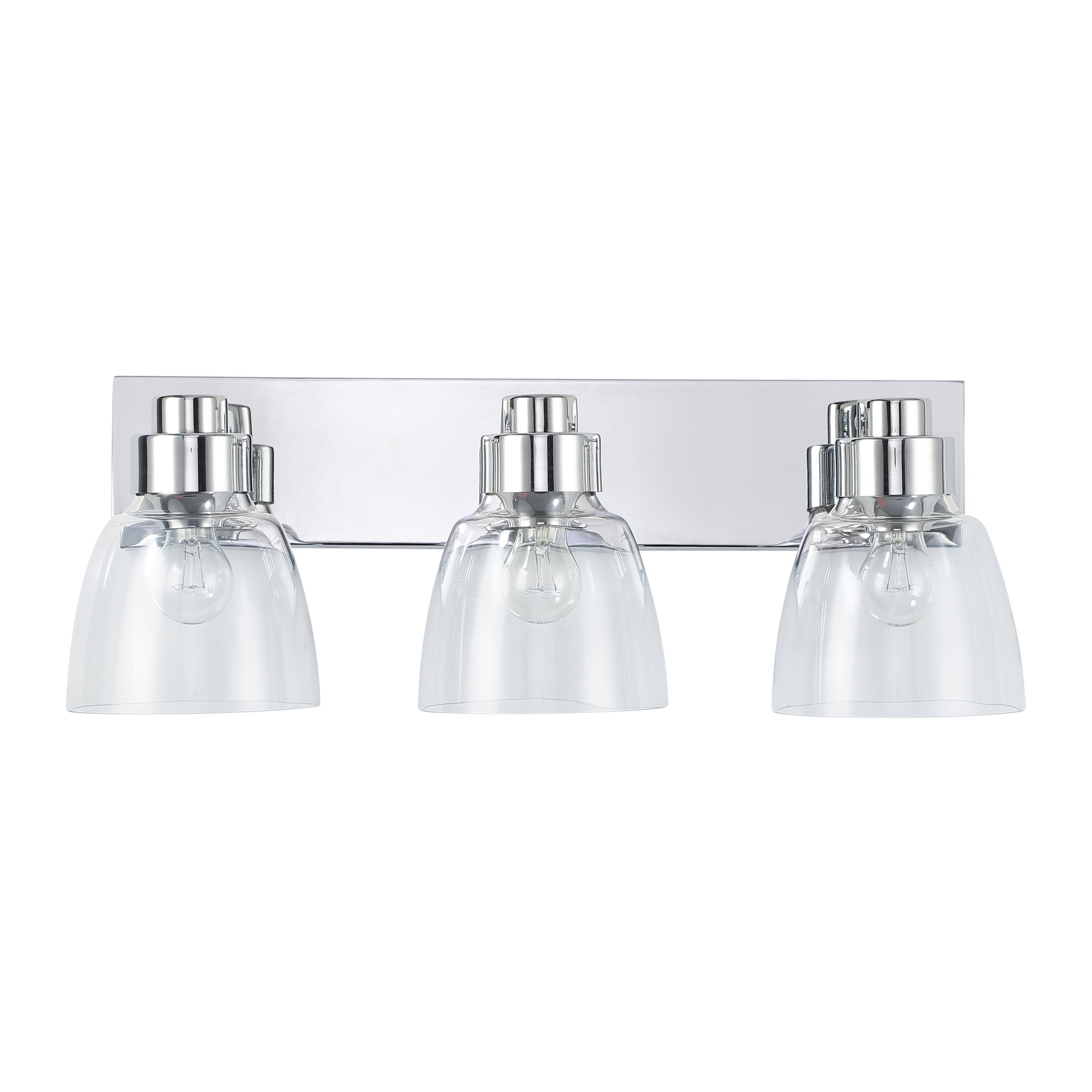 Remy 3-Light Vanity Light in Chrome with Clear Glass - - Golden Lighting