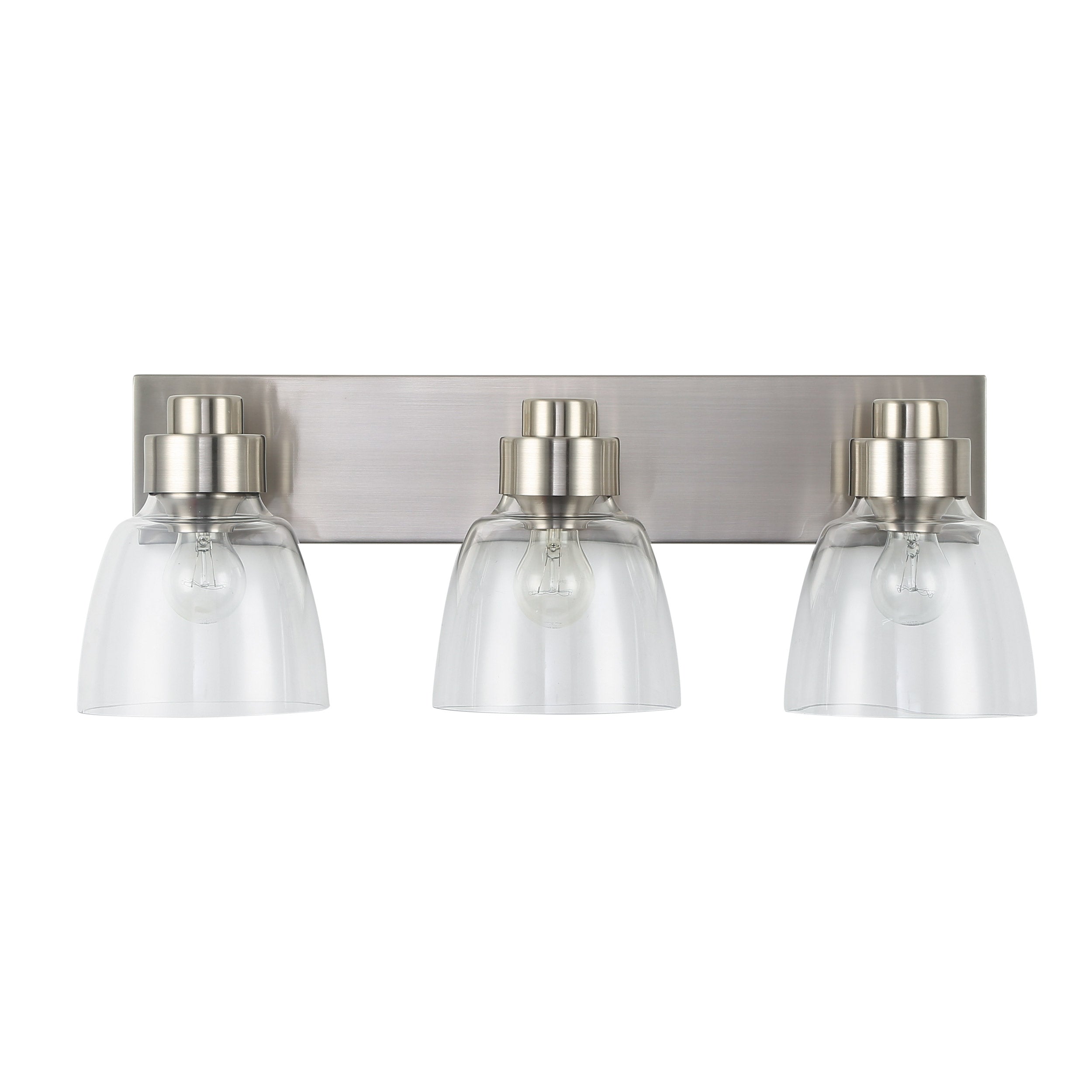 Remy 3-Light Vanity Light in Pewter with Clear Glass - - Golden Lighting