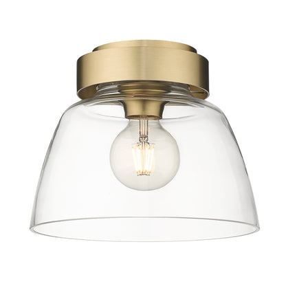 Remy BCB Flush Mount - 10" in Brushed Champagne Bronze with Clear Glass Shade - - Golden Lighting