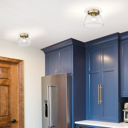 Remy BCB Flush Mount - 10" in Brushed Champagne Bronze with Clear Glass Shade - Default Title - Golden Lighting